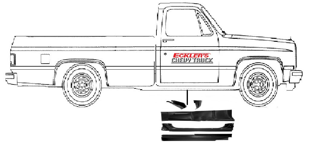 Chevy/GMC Full Size Pickup & Panel Lower Front Door Skin Right 1955-1959