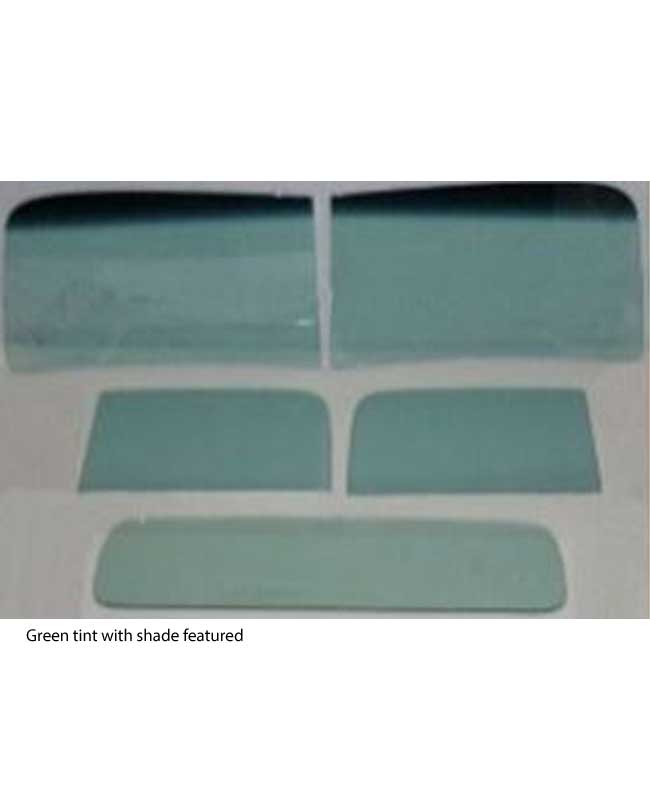 1947 1950 Chevy GMC Truck Glass Kit Two Piece Windshield Standard Rear Glass Green Tint With Shade Band