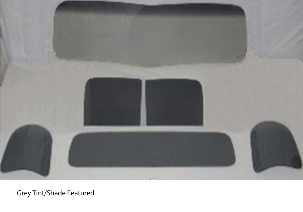 1947 1950 Chevy GMC Truck Glass Kit One Piece V Bend Windshield Small Rear Glass Grey Tint With Shade Band