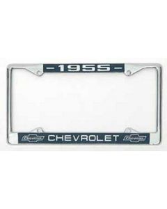 Chevy License Plate Frame, Chrome, 1955