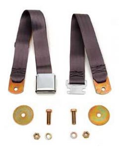 Chevy Seat Belt, Front, Gray, 1955-1957
