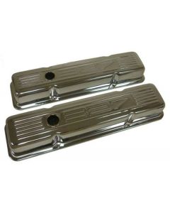 Chevy Small Block Chrome Valve Covers With 327 Logo, Tall, 1958-1986