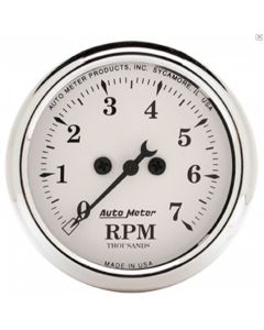 Chevelle & Malibu Tachometer, 7000 RPM, Old Tyme White, AutoMeter, 1964-72