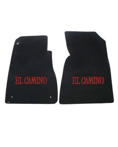 1978-88 El Camino Lloyds Ultimat Black Floor Mats Red El Camino Logo