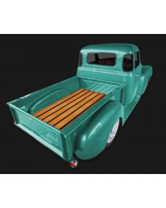 1947-1951E Chevy-GMC Long Stepside BedWoodX Kit with Prefinished Red Oak, Polished Stainless Steel Strips And Polished Stainless Steel Hardware
