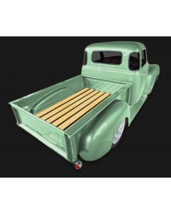 1947-1951E Chevy-GMC Short Stepside Bed In A Box Kit With Unfinished Pine, Plain Steel Strips And Zinc Coated Hardware
