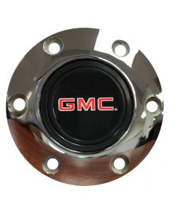 1947-2002 GMC Truck Steering Wheel Horn Cap, S6 With GMC Emblem-Chrome