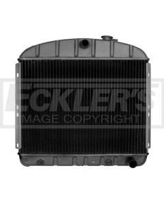 Early Chevy, Original Style, Copper & Brass Radiator, 4 RowCore, For Small Block V8 With Automatic Transmission, 1949-1954