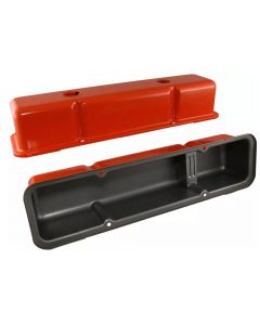 Chevy Small Block Valve Covers, Tall Style, Orange, 1958-1986