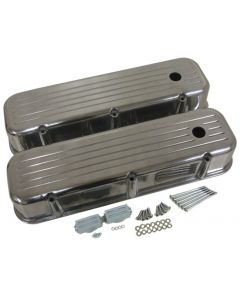 Chevy Big Block Valve Covers, Ball Milled Polished Aluminum, 1965-1995
