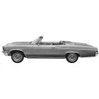 Full Size Chevy Convertible Top, With Glass Rear Window & Pads, Black, Impala, 1965-1966