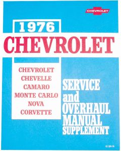 El Camino Service Shop Manual Supplement, 1976