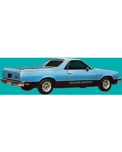 1983-1984 El Camino Super Sport Decal Set Charcoal & Red