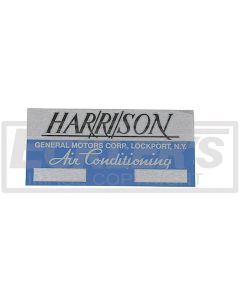 El Camino Air Conditioning Evaporator Box Decal, Harrison, 1959-1964