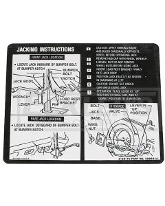 El Camino Jacking Instruction Decal, El Camino And GMC, 1971