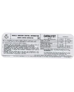 El Camino Emission Decal, 350 c.i. 4 Barrel (5.7), Automatic Or Manual Transmission, Code AY, 1977