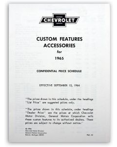 El Camino Custom Features And Accessories Manual, 1965