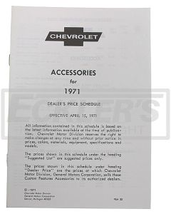 1971 El Camino Custom Features And Accessories Manual