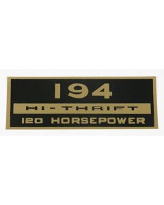 1964-1966 Chevy Truck  Valve Cover Decal, 194 Hi-Thrift, 120 Hp