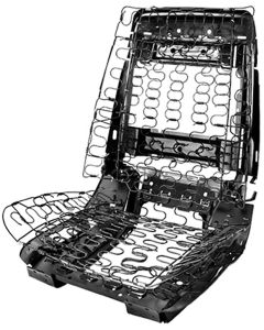 El Camino Bucket Seat Frame Assembly, With Support Springs,Right, 1966-1968