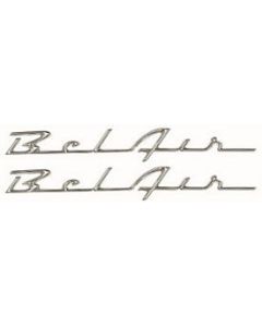 Chevy Script Emblems, Chrome, Bel Air,1955-1956
