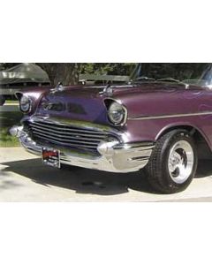 Chevy Bumper Tips, Billet Aluminum, Satin Finish, 1957