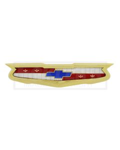 Chevy Trunk Emblem Assembly, With Gold Bezel, Bel Air 6-Cylinder, 1957