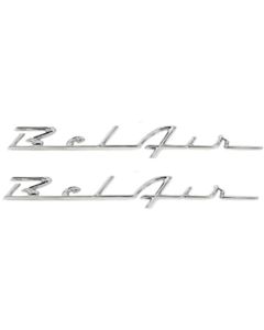 Chevy Rear Quarter Panel Scripts, "Bel Air", Chrome, 1957