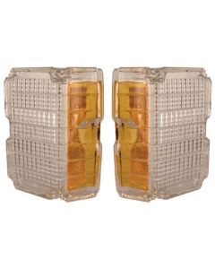 El Camino Turn Signal & Parking Light Lens, Front, 2nd Design, Clear, 1972