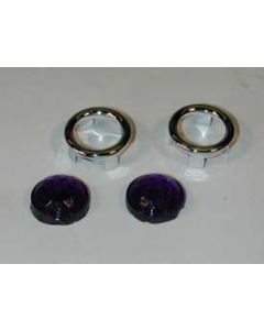 Chevy Glass Blue Dots, With Chrome Bezels, 1955-1957