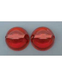 Chevy Taillight Lenses, With Bowtie Logo, 1956