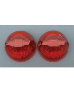 Chevy Taillight Lenses, Red, 1956