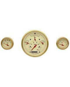 Chevy Classic Instrument Update Gauge Kit, With Tan Faces &Brown Numbers, Red Needles, 1957