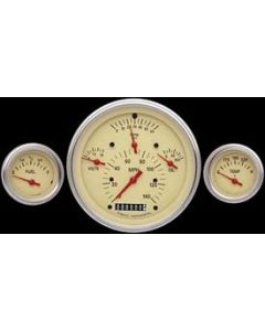 Chevy Classic Instruments Update Gauge Kit, With Tan Faces & Brown Numbers, Orange Original Type Needles, 1957