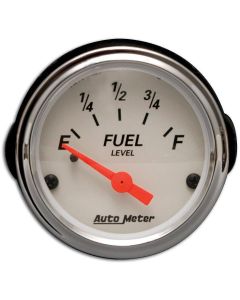 Chevy Custom Fuel Gauge, With White Face & Orange Needles, AutoMeter, 1955-1957