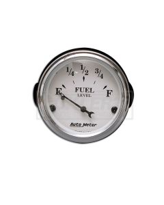 Chevy Fuel Gauge, White Face, With Black Vintage Needles, AutoMeter, 1955-1956