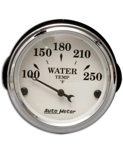 Chevy Custom Water Temperature Gauge, White Face, With Black Vintage Needle, AutoMeter, 1955-1957