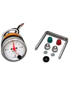 Chevy Custom Clock, White Face, With Orange Hands, 2-1, 16",AutoMeter, 1955-1957