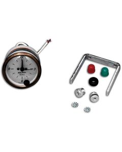 Chevy Custom Clock, Brushed Aluminum Face, With Black Hands, 2-1, 16", AutoMeter, 1955-1957