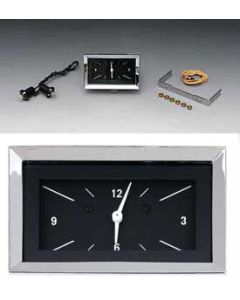 Chevy Classic Instruments Clock, With Black Face & White Numbers, 1957