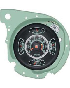 El Camino Instrument Gauge Cluster Assembly, Complete, WithTachometer, 1969