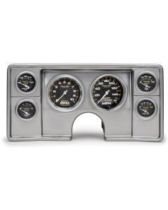 El Camino Instrument Cluster Panel, Aluminum Finish, With Carbon Fiber Series Gauges, 1982-87