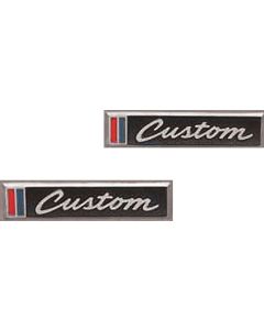 Chevy Truck Custom Door Emblems, Custom, 1967-1968