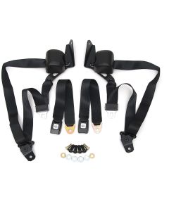 1967-1972 Chevy Truck 3-Point Retractable Seat Belt Kit-Black