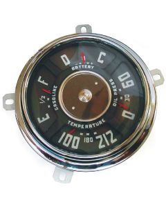Chevy Truck Dash Gauge Cluster, 6-Cylinder, 6 Volt, With 212(d) Temperature Gauge, 1947-1949