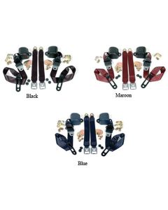 Chevy & GMC Truck Seat Belt Kit, Three Point, For Bench Seat, With Retractors, 1968-1987