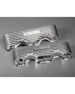 1959-1960 El Camino Valve Covers, Finned, Polished Aluminum, 348/409ci, Offenhauser