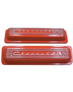El Camino Valve Covers, Classic-Style, Aluminum, Orange, 1959-1987