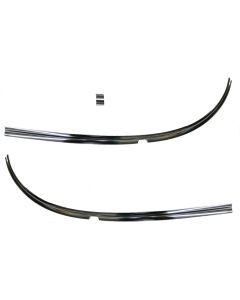 Chevy Windshield Garnish Moldings, Lower, Stainless Steel, 1955-1956
