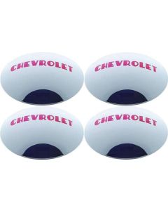 Chevy Truck Hub Cap Set, Polished Stainless Steel, With RedPainted Details, 1947-1953